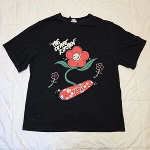 Distressed FEAR x H&M SKATE KITCHEN Shirt Women's Size XS Black Short Sleeve